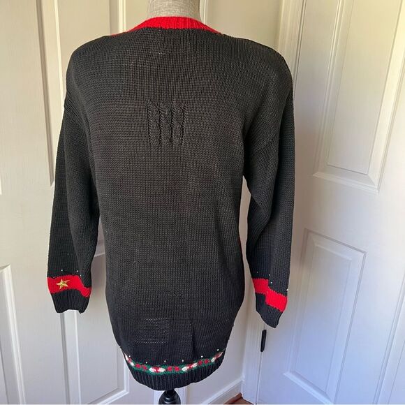 Vintage Marisa Christina Classics Knit Ugly Cardigan Sweater 1993 M - Picture 6 of 7